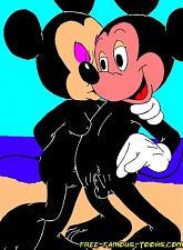 Lusty Minnie seduced Mickey Mouse to fuck her on the bench - 5 anal pictures