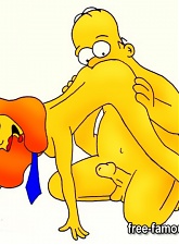 Marge and Homer Simpsons are fucking hard to all holes - 5 anal pictures