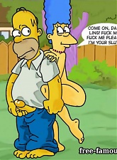 Lusty Homer and hot milf Marge Simpson in hardcore orgy - 5 anal pictures