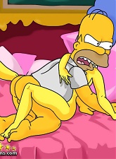 Desperado housewife Marge Simpson fucked hard by Homer - 5 anal pictures