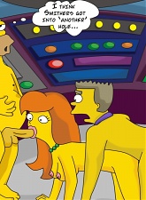 Homer Simpson is fucking hard hot redhead girl in MMF orgy - 5 anal pictures