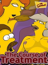 Simpsons cartoon hero Flanders fucked in strapon ffm orgy - 5 anal pictures