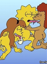 Lusty Marge and Lisa Simpsons are playing lesbian games with girlfriends - 5 anal pictures