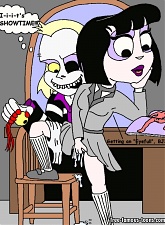 Beetlejuice with his girlfriends in black humor orgies - 5 anal pictures