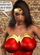 Breasty Wonder Woman was fucked hard by black robber - 5 anal pictures
