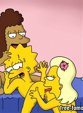 Lisa and Marge Simpsons with their girlfriends in lesbian orgies - 5 anal pictures