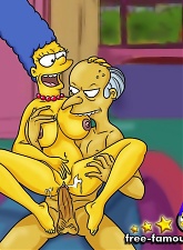 Desperado housewife Marge Simpson is cheating with mr Burns - 5 anal pictures
